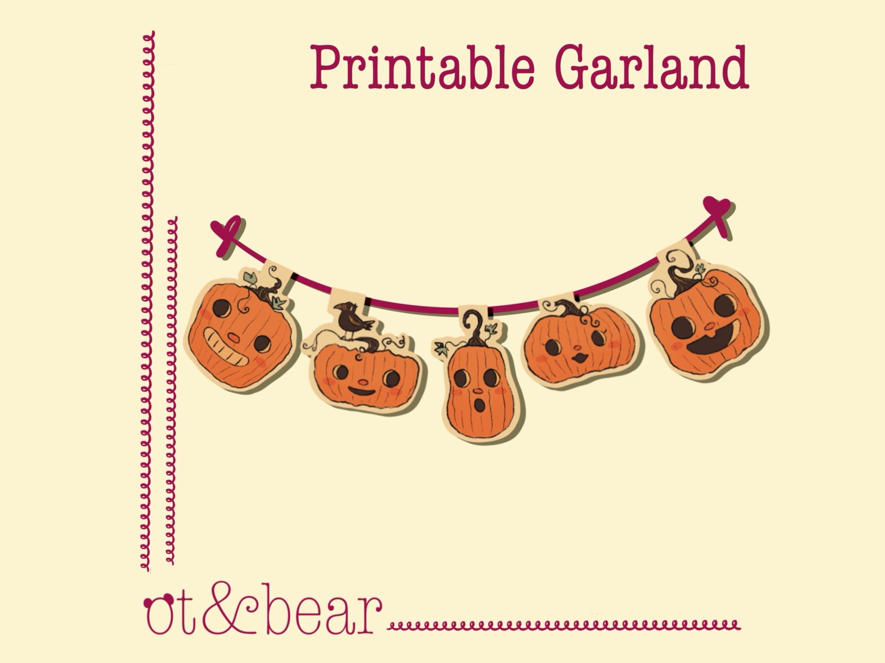 Five Little Punkins Printable Garland