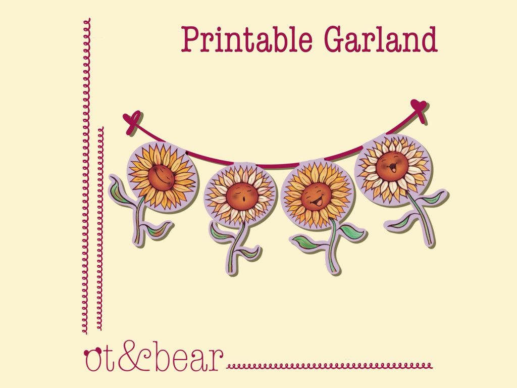 Sunflower Serenade Printable Garland