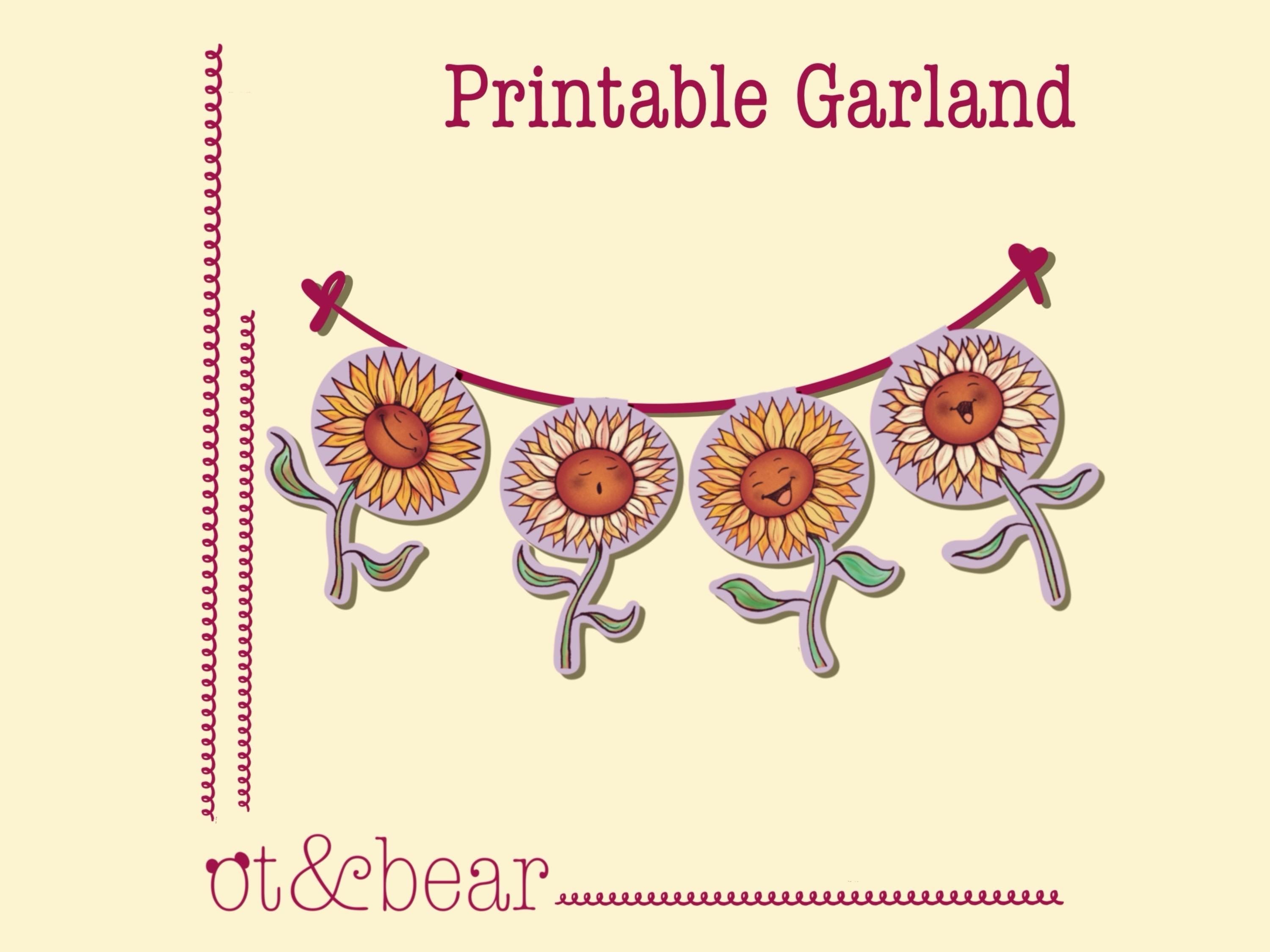 Sunflower Serenade Printable Garland