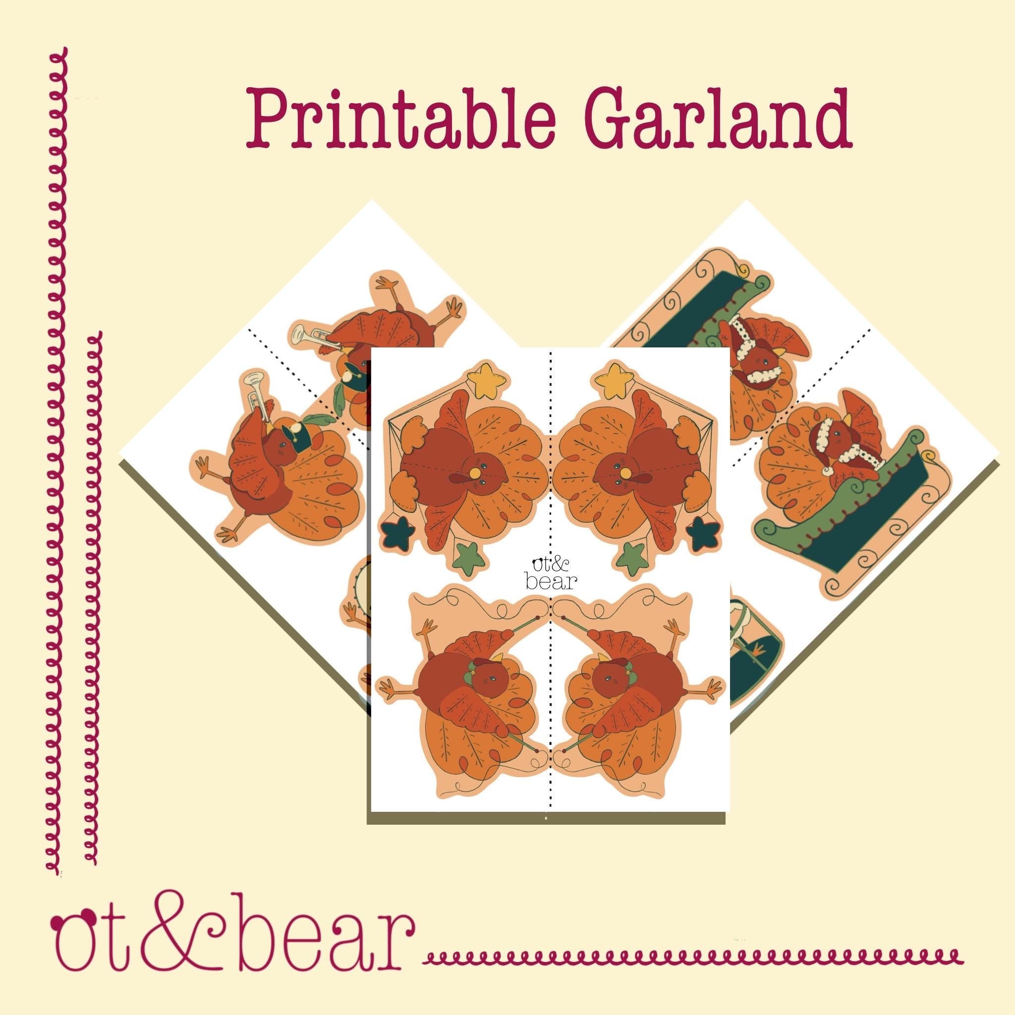 Turkey Parade Printable Garland