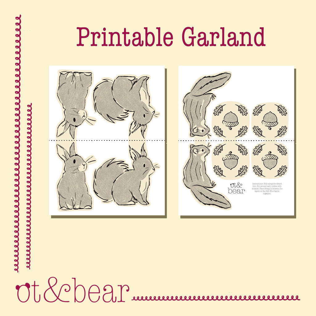 Friendly Critters Printable Garland