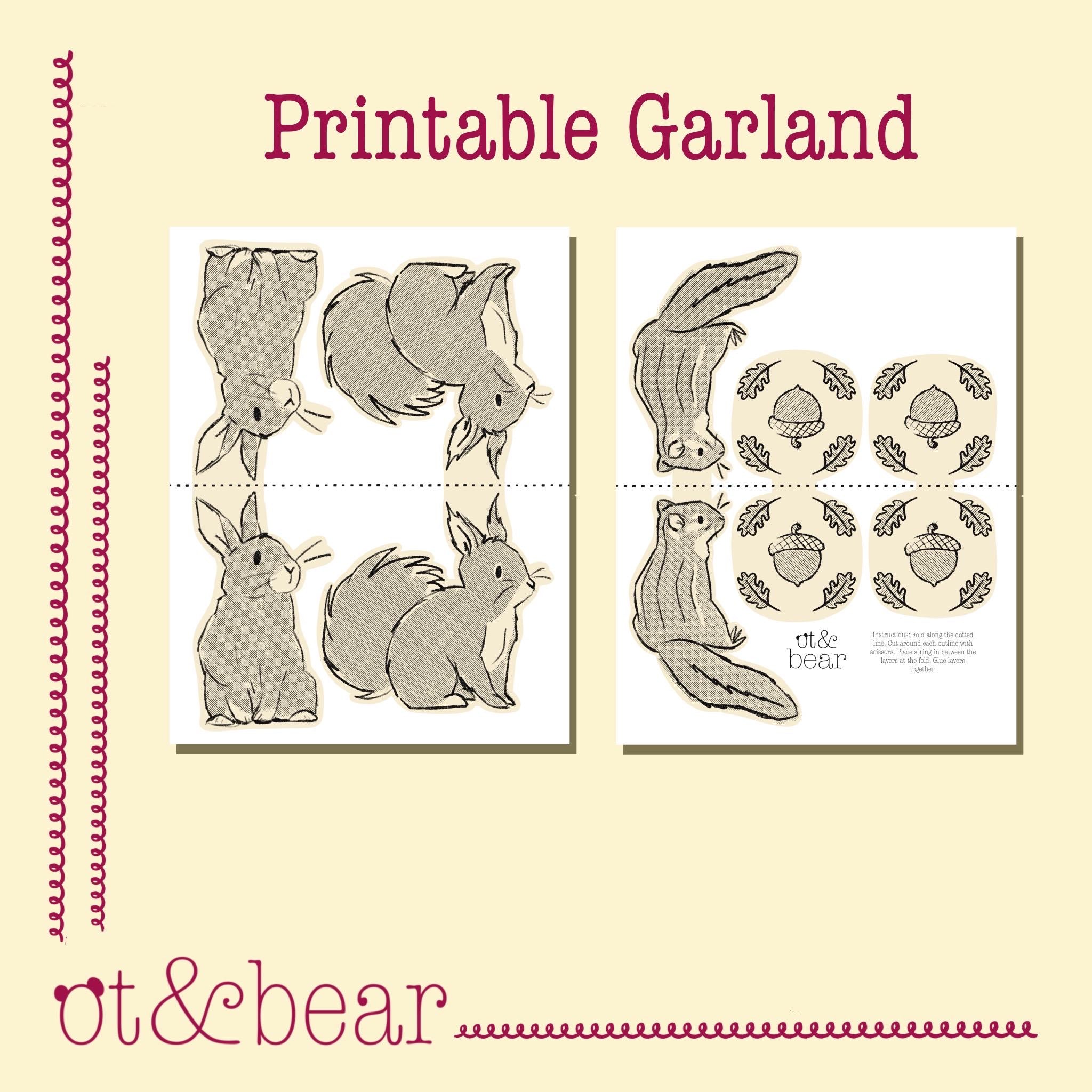 Friendly Critters Printable Garland