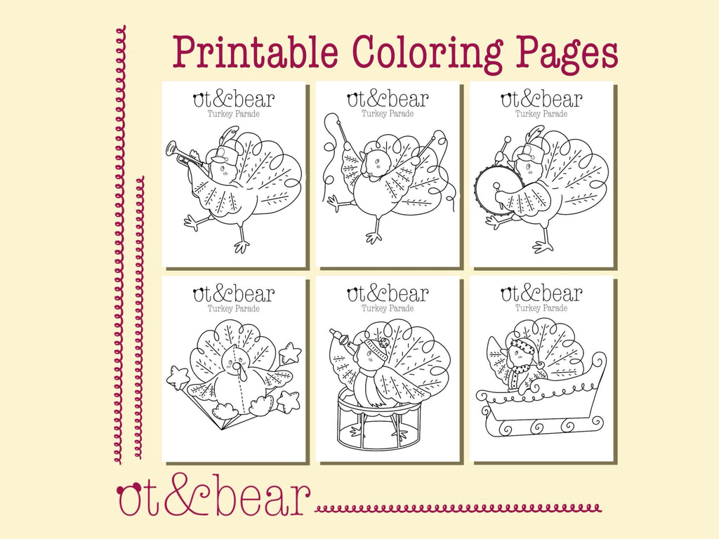Turkey Parade Coloring Pages