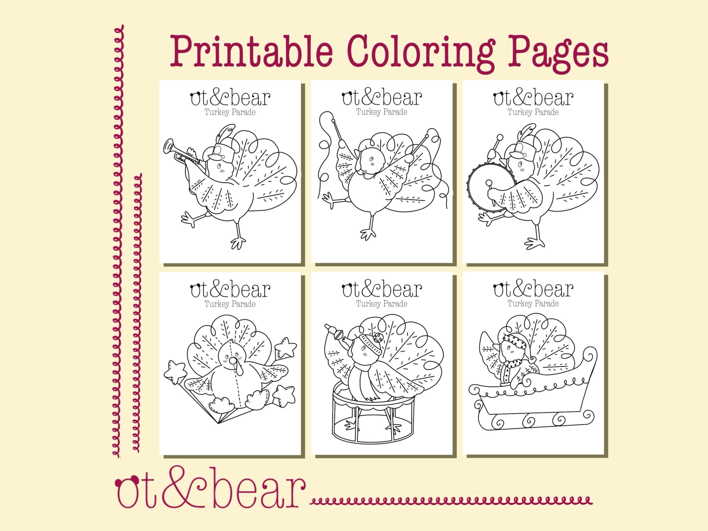 Turkey Parade Coloring Pages