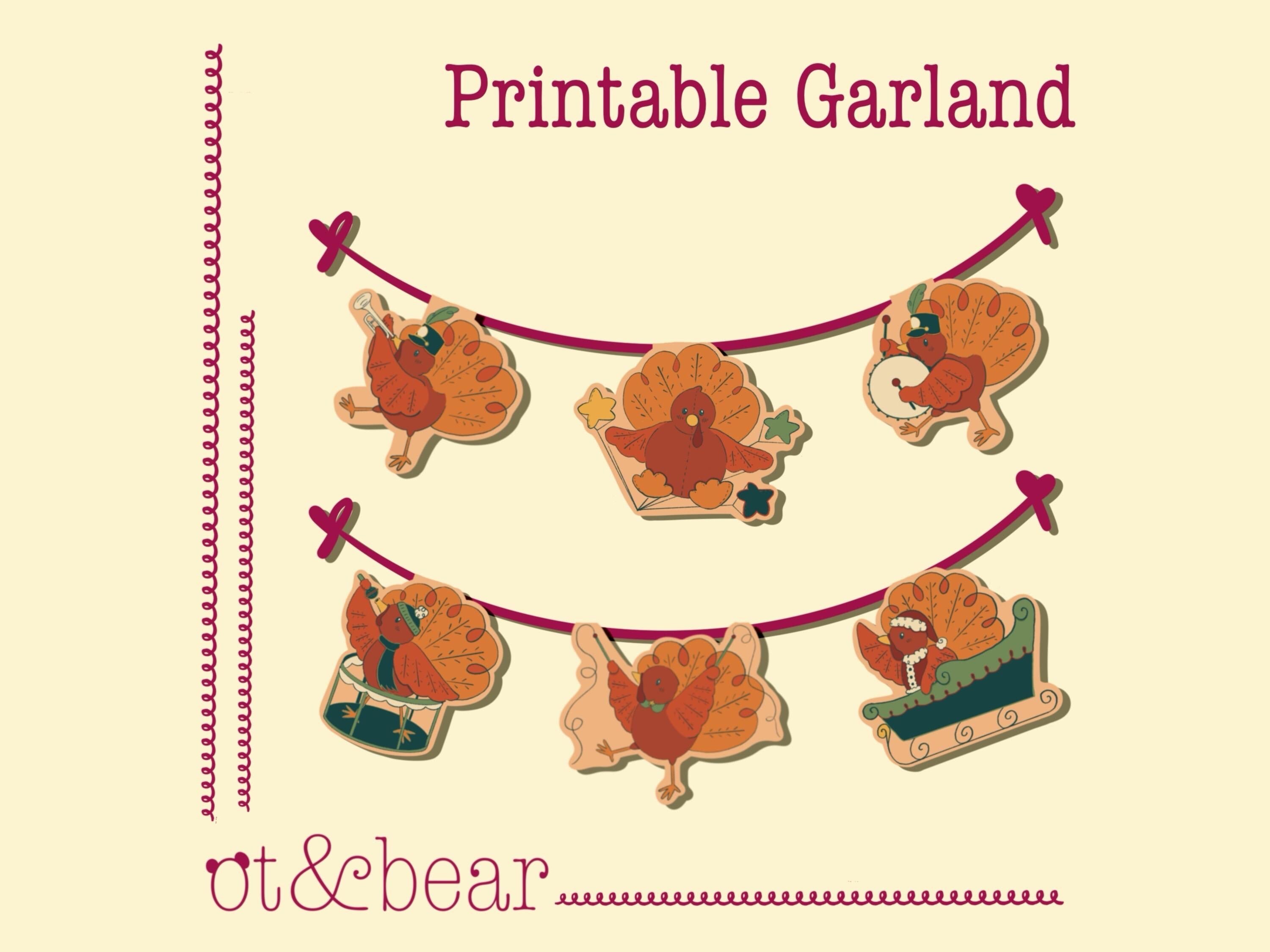 Turkey Parade Printable Garland