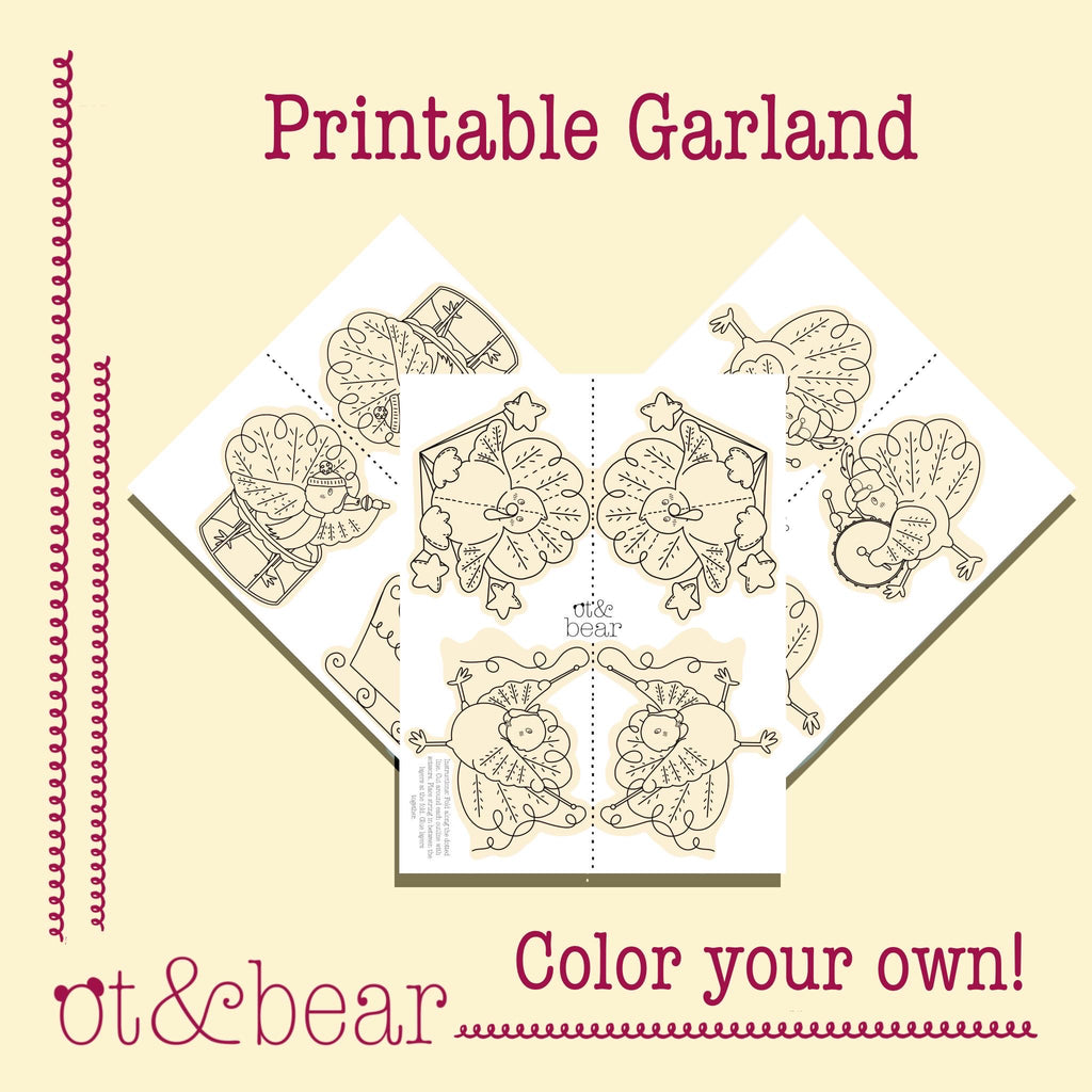 Turkey Parade Printable Coloring Garland