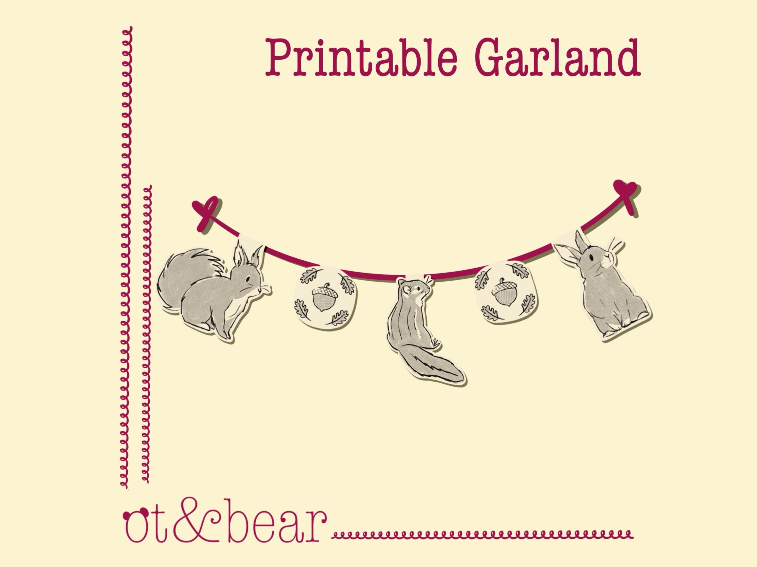 Friendly Critters Printable Garland
