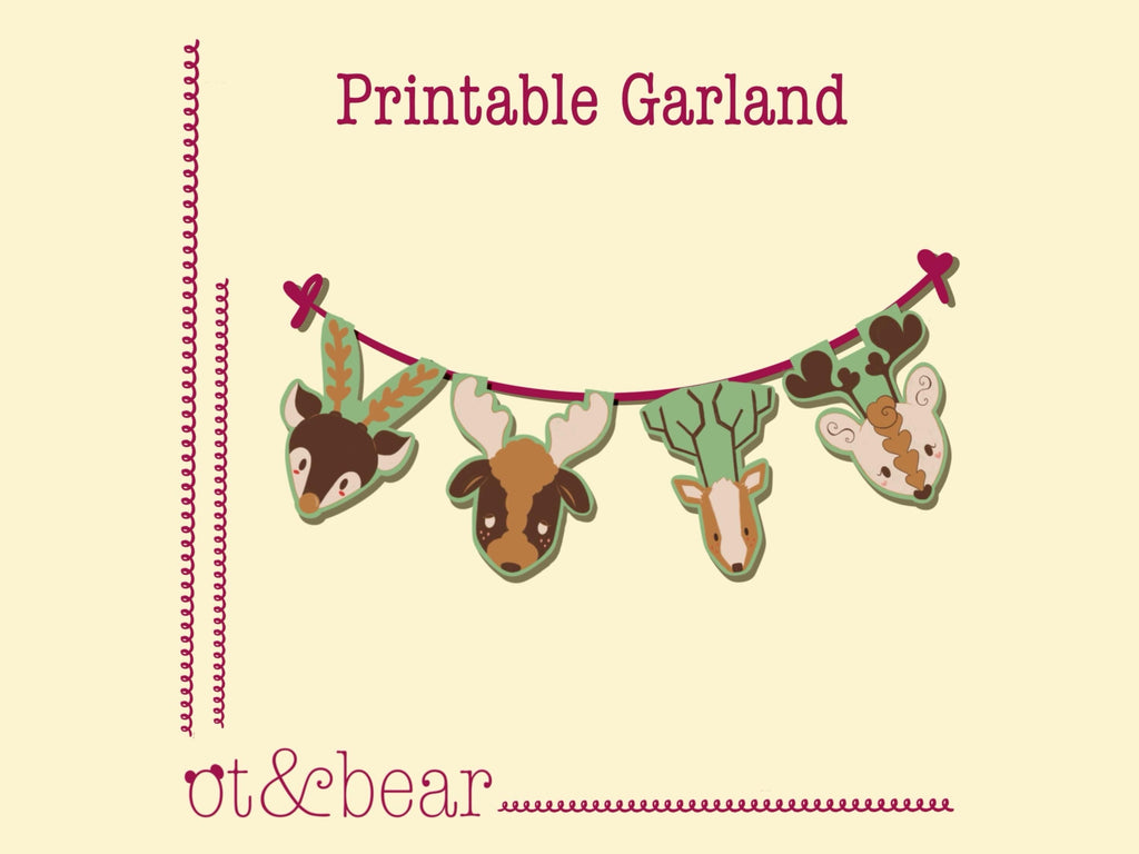 Reindeer Roundup Printable Garland