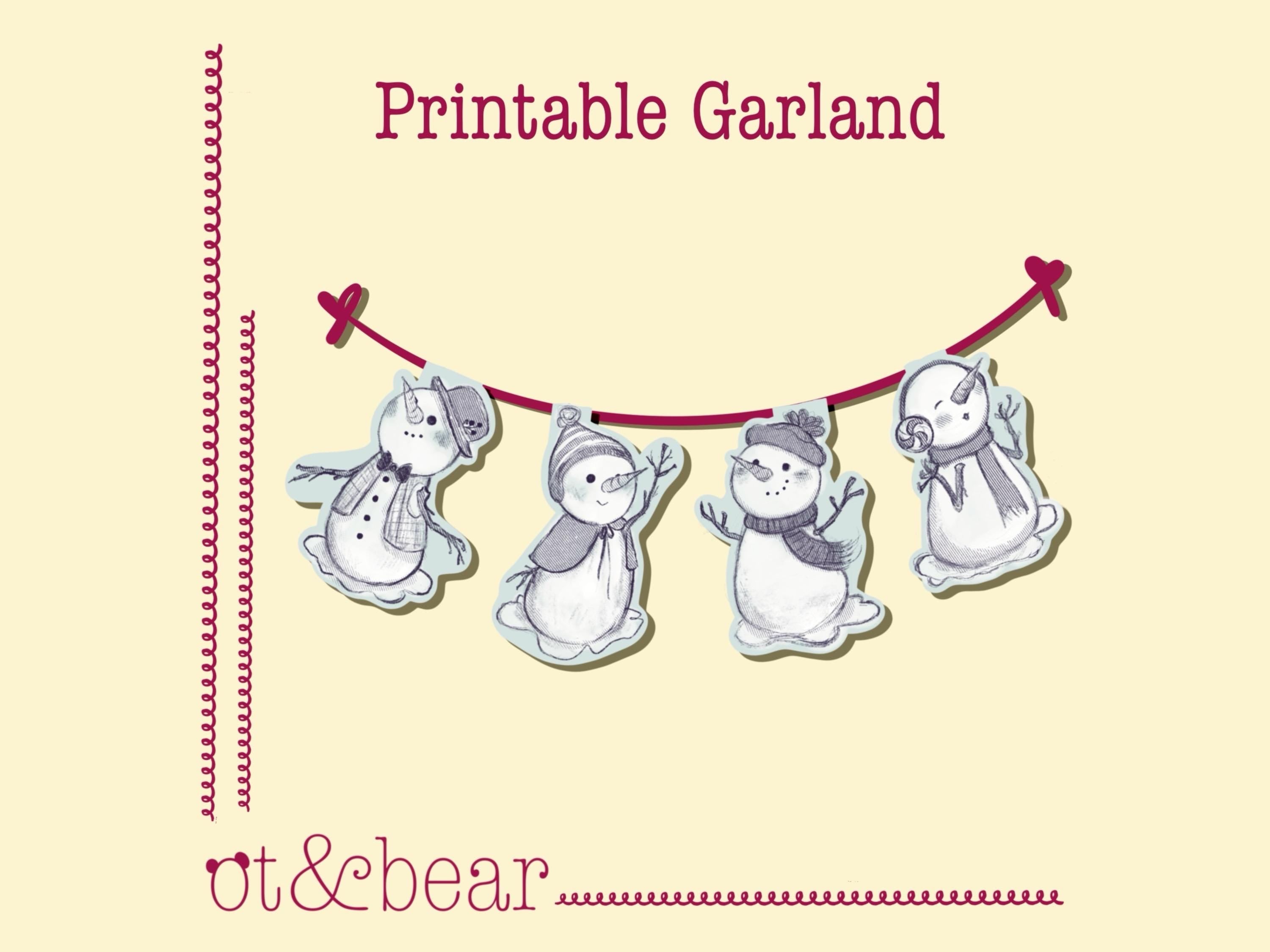 Snowies Printable Garland