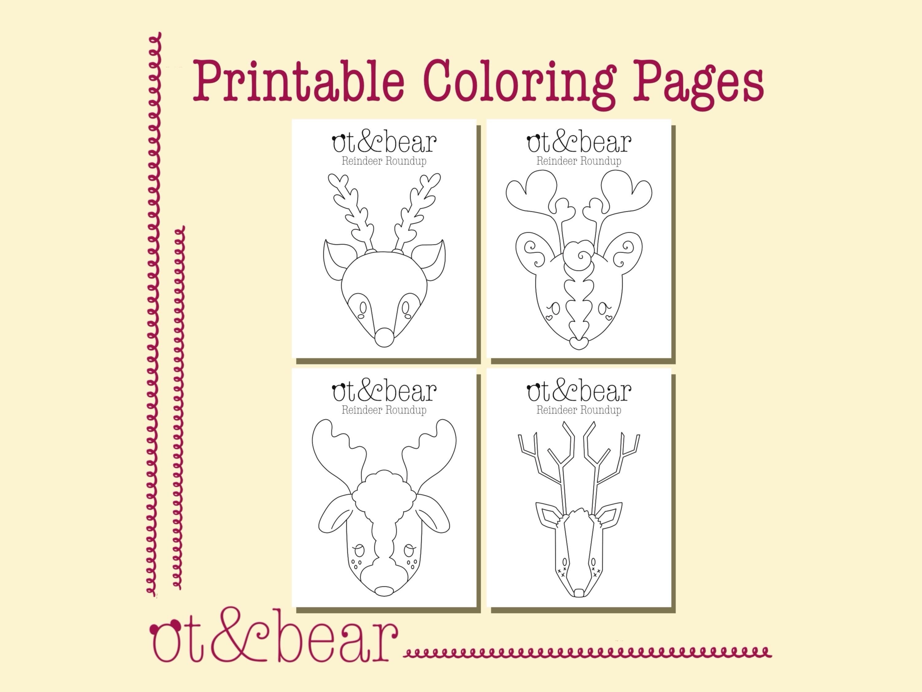 Reindeer Roundup Coloring Pages