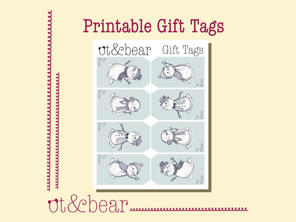Snowies Printable Gift Tags